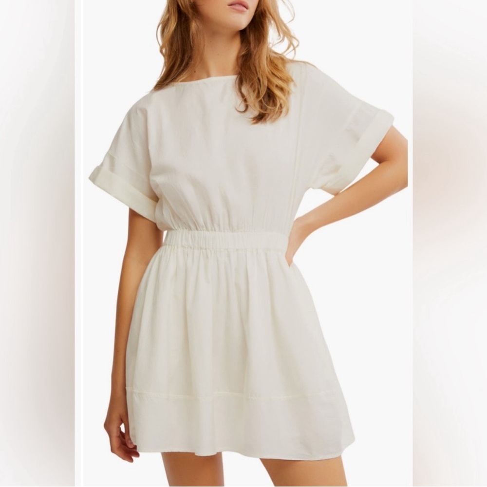 NWOT Free People Full Time Cotton Poplin Mini Dress